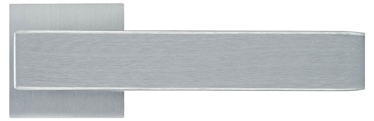 LOT ручка дверная  на квадратной розетке 6 мм, MH-56-S6 SSC, цвет - супер матовый хром фото купить в Южно-Сахалинске