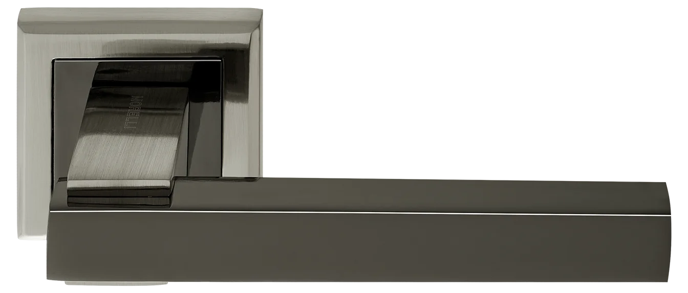 PIQUADRO, ручка дверная MH-37 SN/BN-S, на квадратной накладке, цвет - бел. никель/черн. никель фото купить Южно-Сахалинск