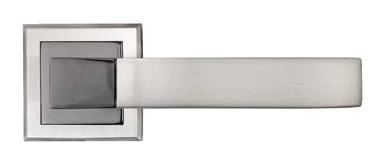 FUKOKU, ручка дверная MH-28 SN/BN-S, на квадратной накладке, цвет - бел. никель/черн. никель фото купить в Южно-Сахалинске