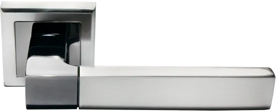 FUKOKU, ручка дверная MH-28 SN/BN-S, на квадратной накладке, цвет - бел. никель/черн. никель фото купить Южно-Сахалинск
