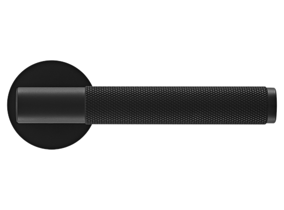 Ручка дверная "AZRIELI" на круглой розетке 6 мм, MH-57-R6T BL, цвет - чёрный фото купить в Южно-Сахалинске