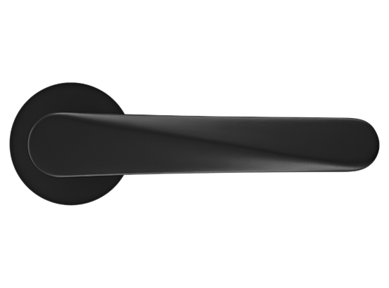 CAYAN - ручка дверная  на круглой розетке 6 мм, MH-58-R6 BL,  цвет - чёрный фото купить в Южно-Сахалинске